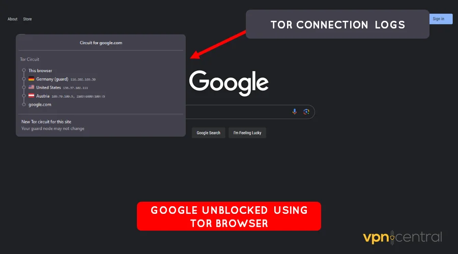 google working with tor browser in china