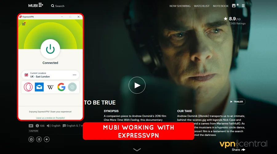 mubi working with expressvpn