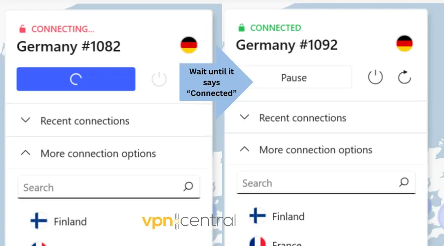 nordvpn connect to server