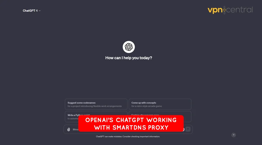 openai working with smartdns proxy