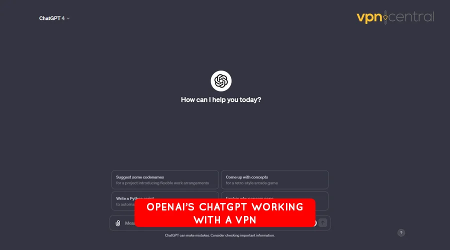 openai's chatgpt working with a vpn