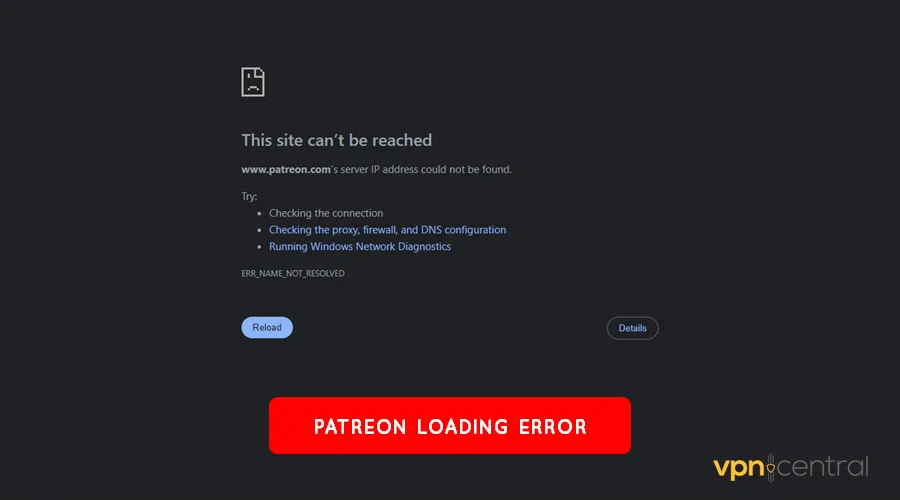 patreon loading error