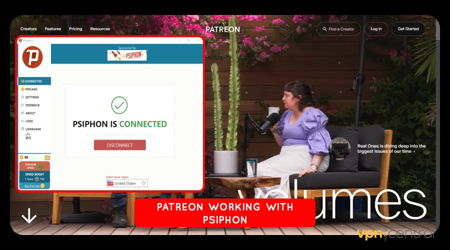 patreon working with psiphon