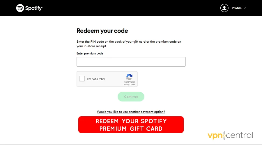 redeem your spotify premium subscription