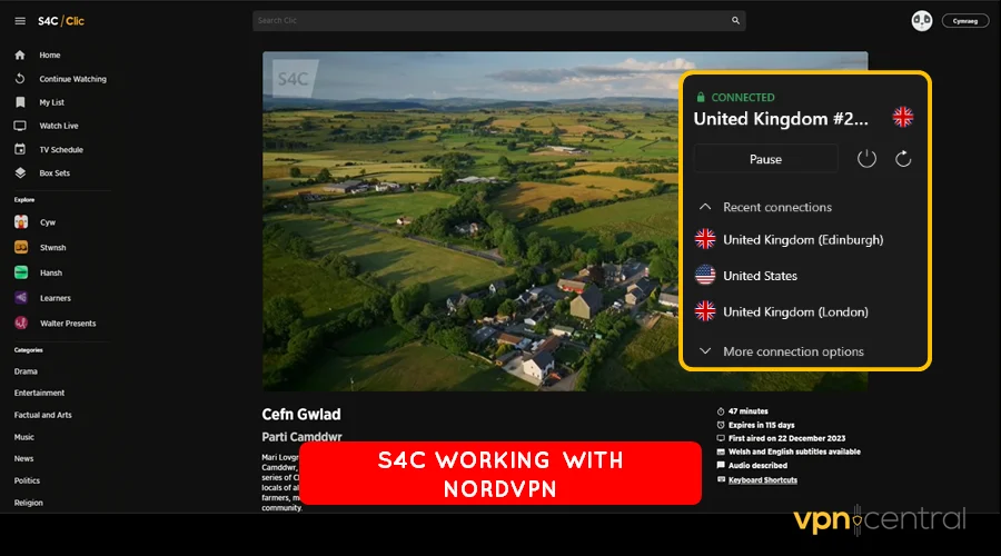 s4c working with nordvpn