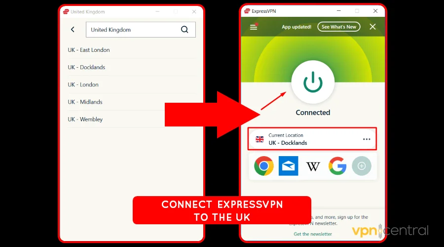 connect expressvpn to the uk