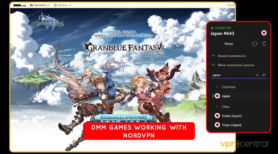 dmm games working with nordvpn