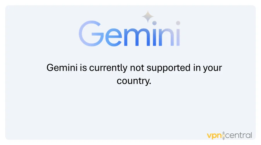 google gemini is not supported in your country error