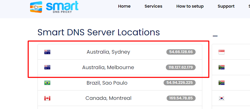 smart dns proxy australian servers