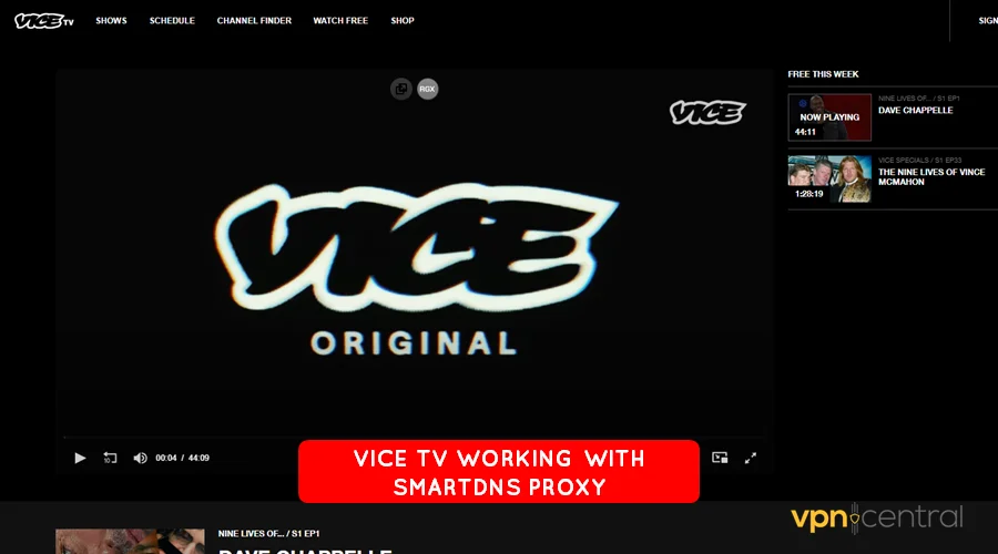 vice tv working with smartdns proxy