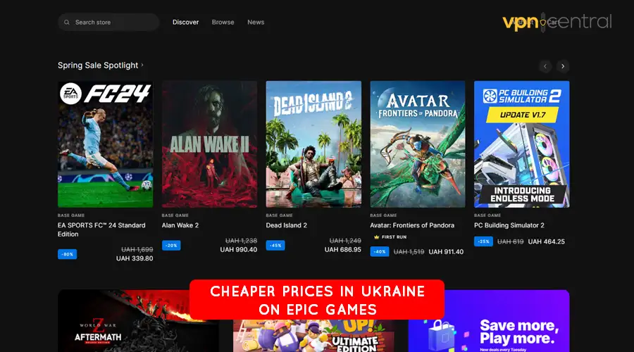 cheaper prices in ukraine on epic games