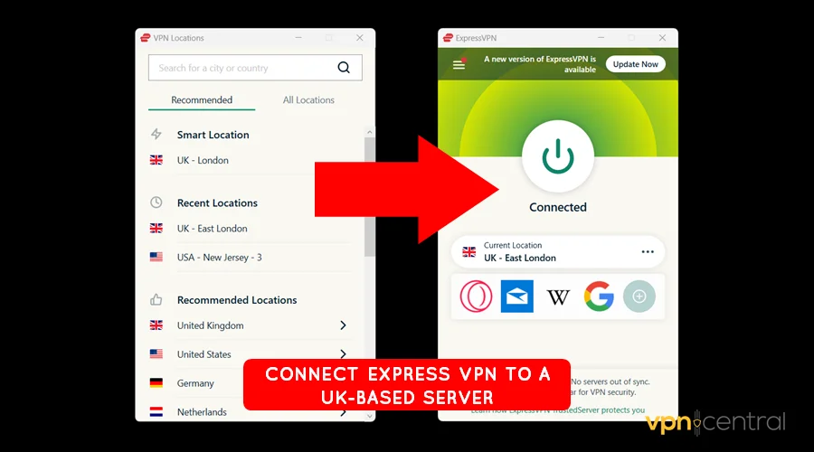connect expressvpn to a uk server