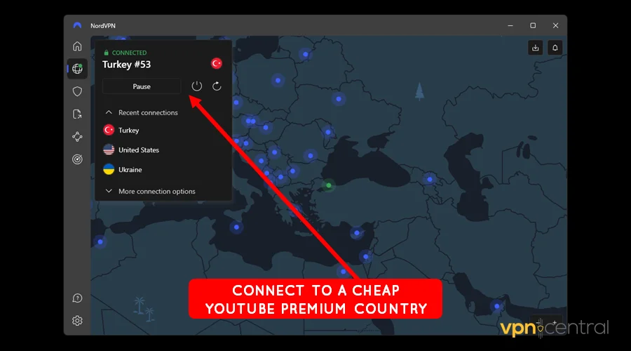 connect to a cheap youtube premium country