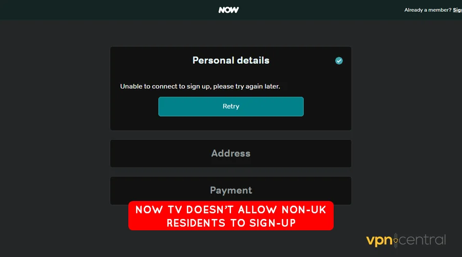 not tv doesn't allow non-uk residents to sign up