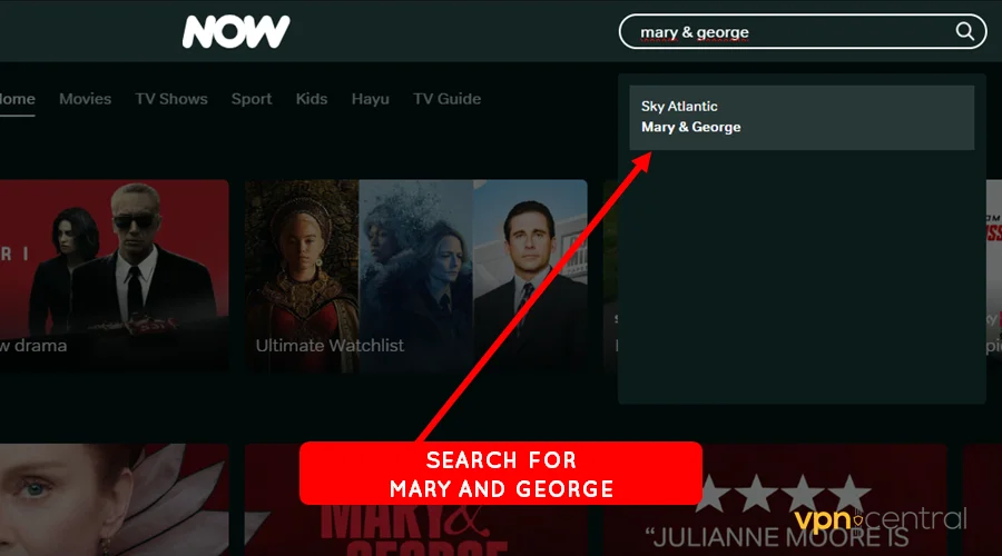 use search box to look for mary and george